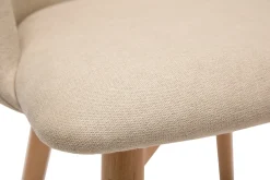 Sale Miliboo Set de 2 sillas nórdicas de tela efecto aterciopelado beige y haya maciza VANITY