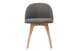 Online Miliboo Set de 2 sillas nórdicas de tela efecto aterciopelado gris y haya maciza CELESTE