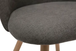 Online Miliboo Set de 2 sillas nórdicas de tela efecto aterciopelado gris y haya maciza CELESTE