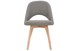 Store Miliboo Set de 2 sillas nórdicas de tela efecto aterciopelado texturizado gris con patas de haya maciza COSETTE
