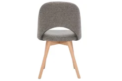 Store Miliboo Set de 2 sillas nórdicas de tela efecto aterciopelado texturizado gris con patas de haya maciza COSETTE