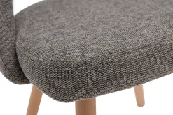 Store Miliboo Set de 2 sillas nórdicas de tela efecto aterciopelado texturizado gris con patas de haya maciza COSETTE