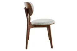Shop Miliboo Set de 2 sillas nórdicas de madera oscura y tejido gris FAUVETTE