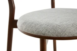 Shop Miliboo Set de 2 sillas nórdicas de madera oscura y tejido gris FAUVETTE