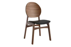 Flash Sale Miliboo Set de 2 sillas nórdicas de nogal y poliuretano negro ELTON