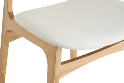 Shop Miliboo Set de 2 sillas nórdicas de madera clara y poliuretano blanco ELTON