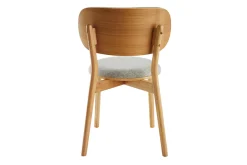 Sale Miliboo Set de 2 sillas nórdicas de madera clara y tejido gris FAUVETTE