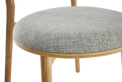 Sale Miliboo Set de 2 sillas nórdicas de madera clara y tejido gris FAUVETTE