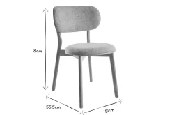 Sale Miliboo Set de 2 sillas nórdicas de madera clara y tejido gris FAUVETTE