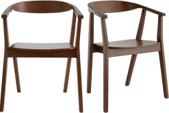 Hot Miliboo Set de 2 sillas nórdicas de madera oscura BAHIA