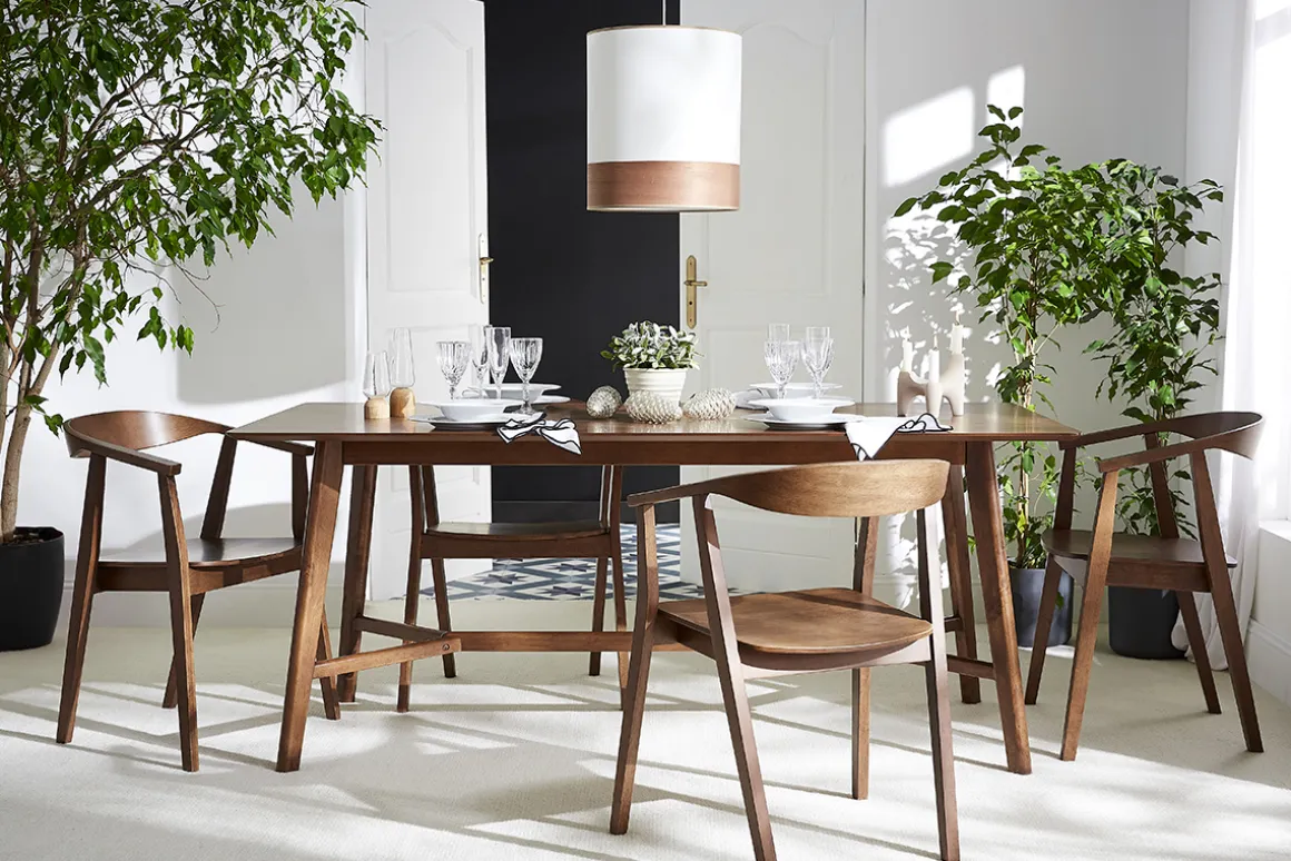 Hot Miliboo Set de 2 sillas nórdicas de madera oscura BAHIA