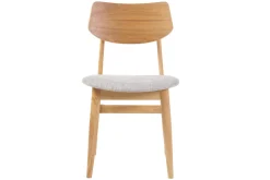 Best Miliboo Set de 2 sillas nórdicas de madera clara y tejido gris claro ELION