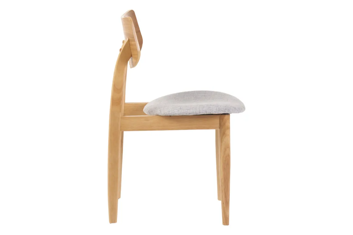 Best Miliboo Set de 2 sillas nórdicas de madera clara y tejido gris claro ELION