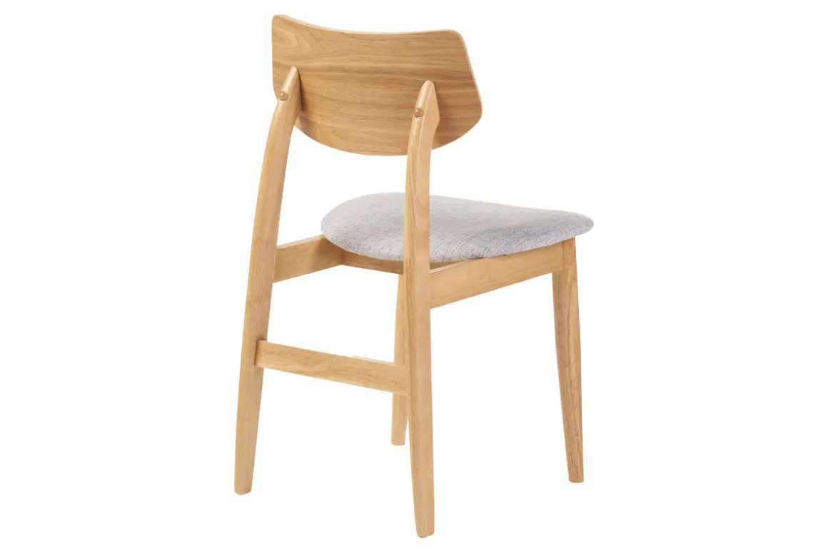 Best Miliboo Set de 2 sillas nórdicas de madera clara y tejido gris claro ELION