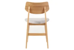 Best Miliboo Set de 2 sillas nórdicas de madera clara y tejido gris claro ELION