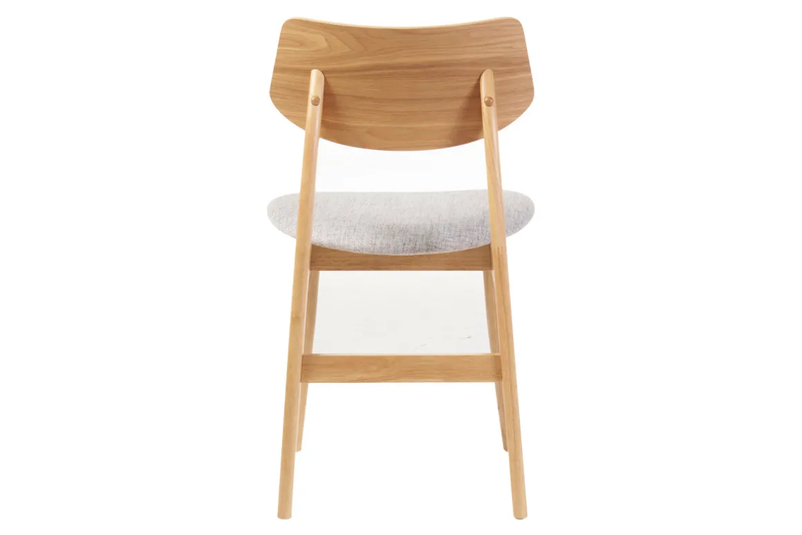 Best Miliboo Set de 2 sillas nórdicas de madera clara y tejido gris claro ELION