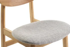 Best Miliboo Set de 2 sillas nórdicas de madera clara y tejido gris claro ELION