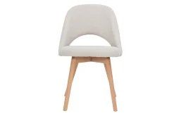 Discount Miliboo Set de 2 sillas nórdicas de tela efecto aterciopelado texturizado beige con patas de haya maciza COSETTE