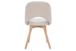 Discount Miliboo Set de 2 sillas nórdicas de tela efecto aterciopelado texturizado beige con patas de haya maciza COSETTE