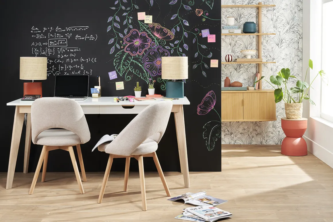 Discount Miliboo Set de 2 sillas nórdicas de tela efecto aterciopelado texturizado beige con patas de haya maciza COSETTE