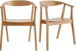 Fashion Miliboo Set de 2 sillas nórdicas de madera BAHIA