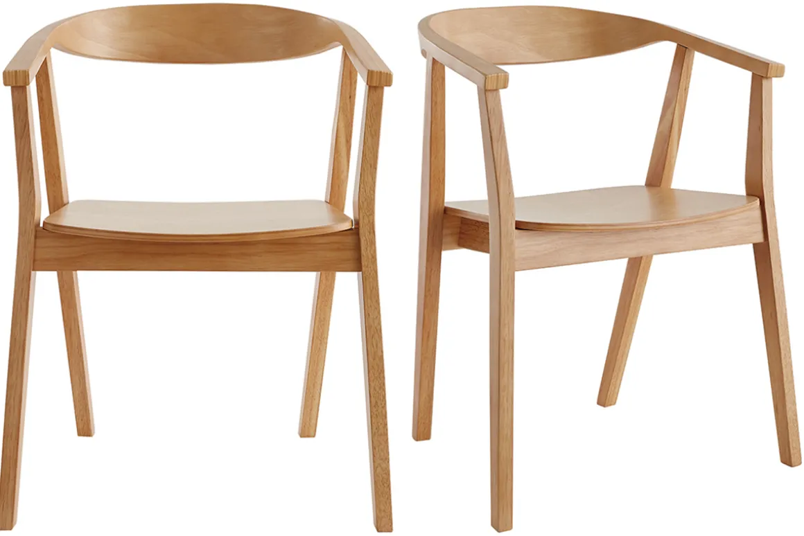 Fashion Miliboo Set de 2 sillas nórdicas de madera BAHIA