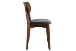 Outlet Miliboo Set de 2 sillas vintage con acabado en nogal y asiento negro LUCIA