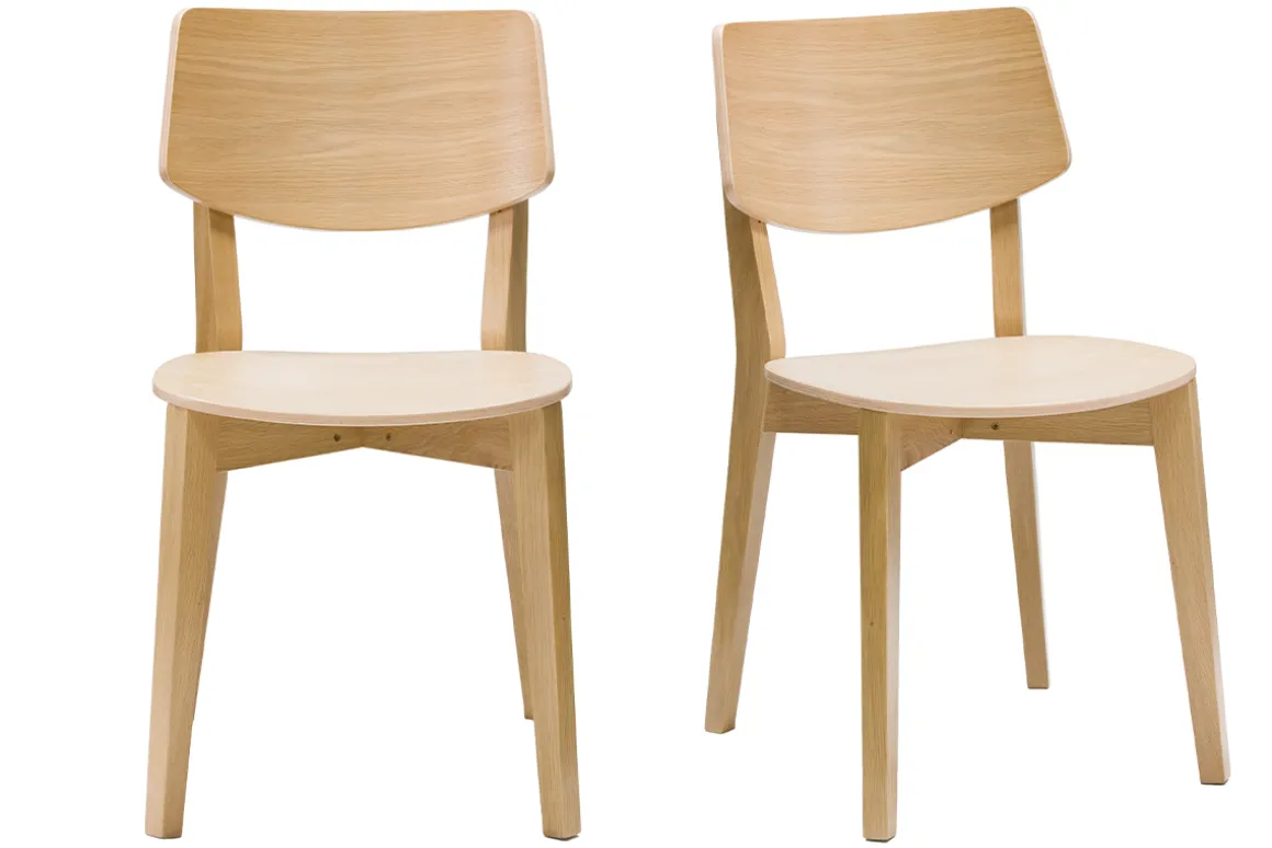 Best Miliboo Set de 2 sillas vintage de madera clara AVEA