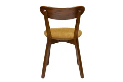 New Miliboo Set de 2 sillas vintage de roble oscuro y tejido efecto aterciopelado amarillo mostaza DOVE