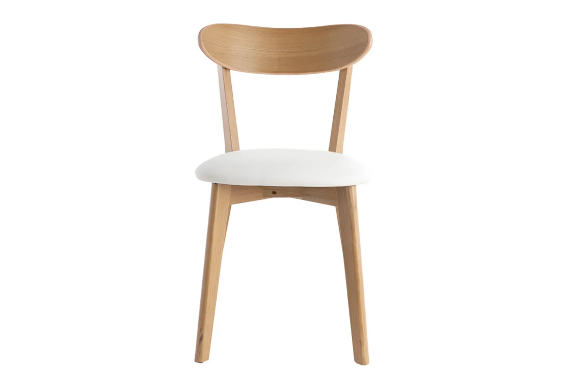 Clearance Miliboo Set de 2 sillas vintage de roble con asiento blanco DOVE