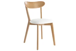 Clearance Miliboo Set de 2 sillas vintage de roble con asiento blanco DOVE