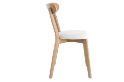 Clearance Miliboo Set de 2 sillas vintage de roble con asiento blanco DOVE