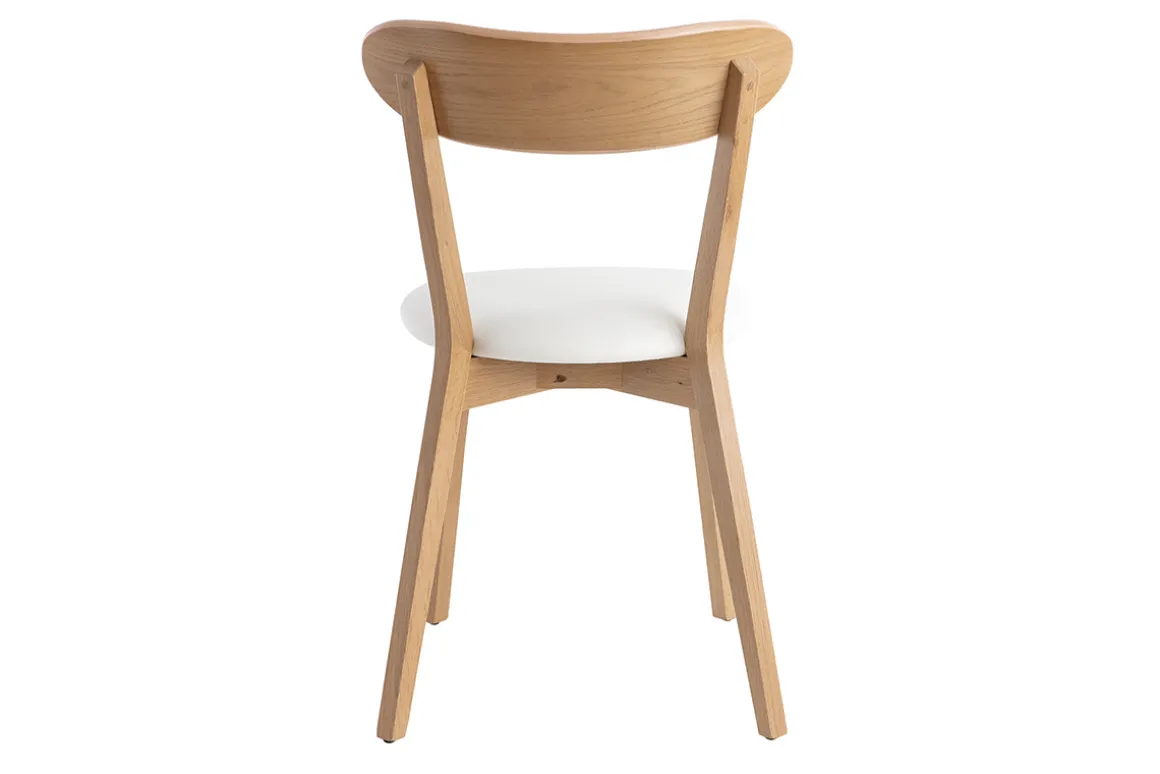 Clearance Miliboo Set de 2 sillas vintage de roble con asiento blanco DOVE