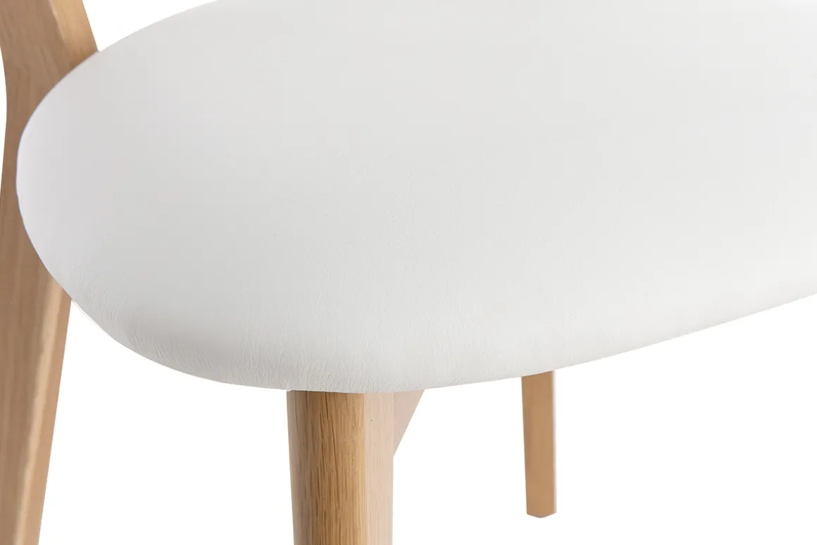 Clearance Miliboo Set de 2 sillas vintage de roble con asiento blanco DOVE