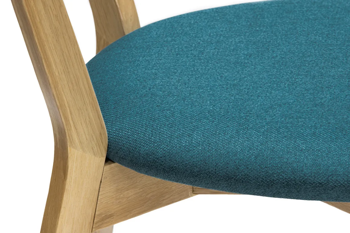 Best Sale Miliboo Set de 2 sillas vintage roble y asiento azul pavo real DOVE