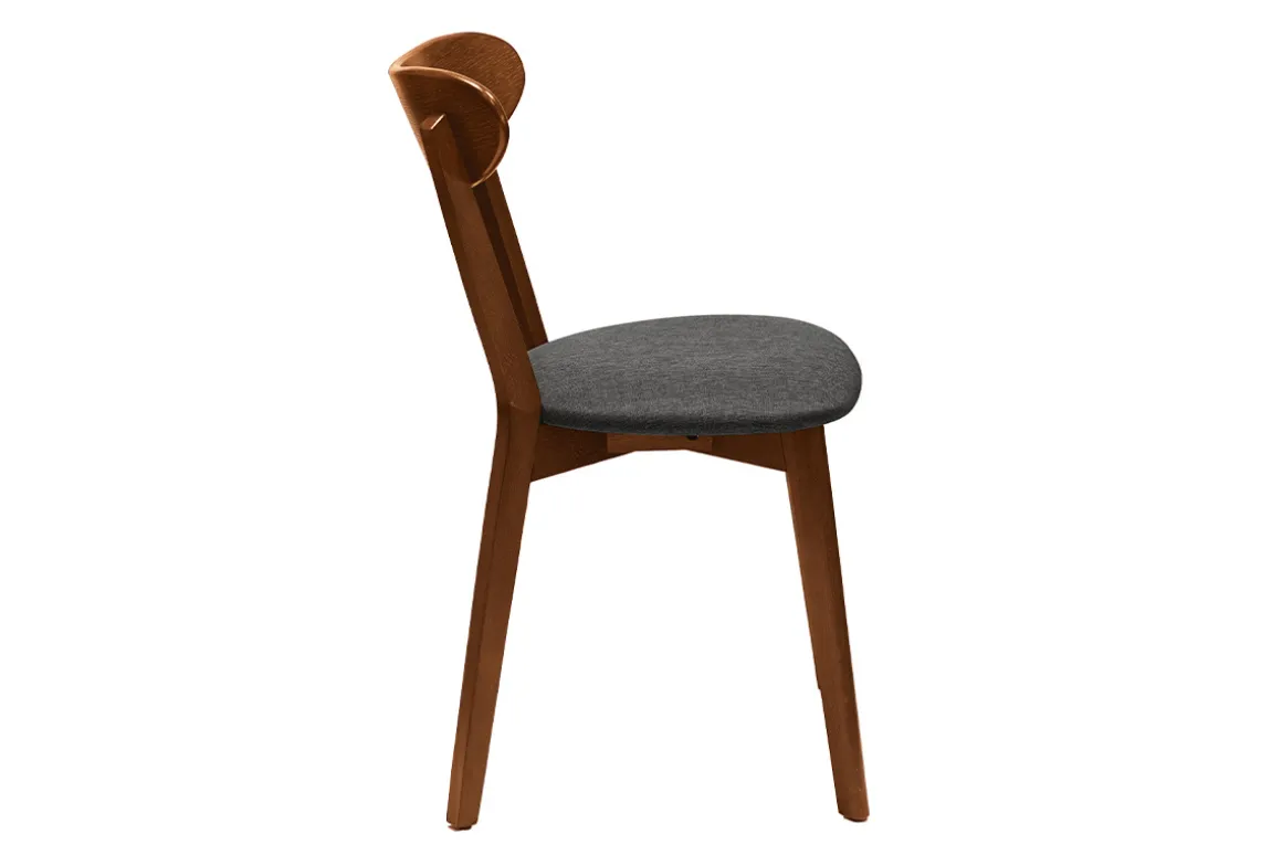 Cheap Miliboo Set de 2 sillas vintage roble oscuro y asiento gris DOVE
