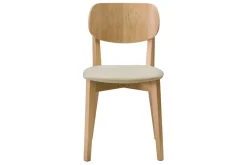 Online Miliboo Set de 2 sillas vintage roble y asiento beige LUCIA