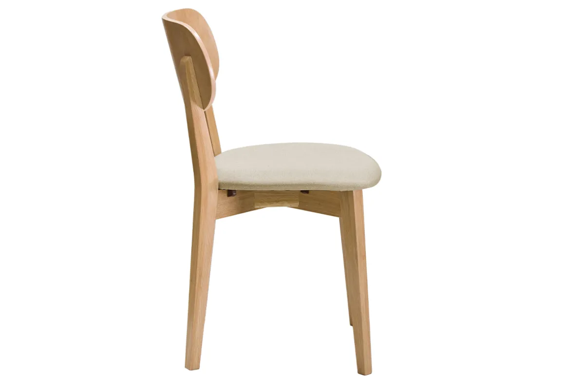 Online Miliboo Set de 2 sillas vintage roble y asiento beige LUCIA