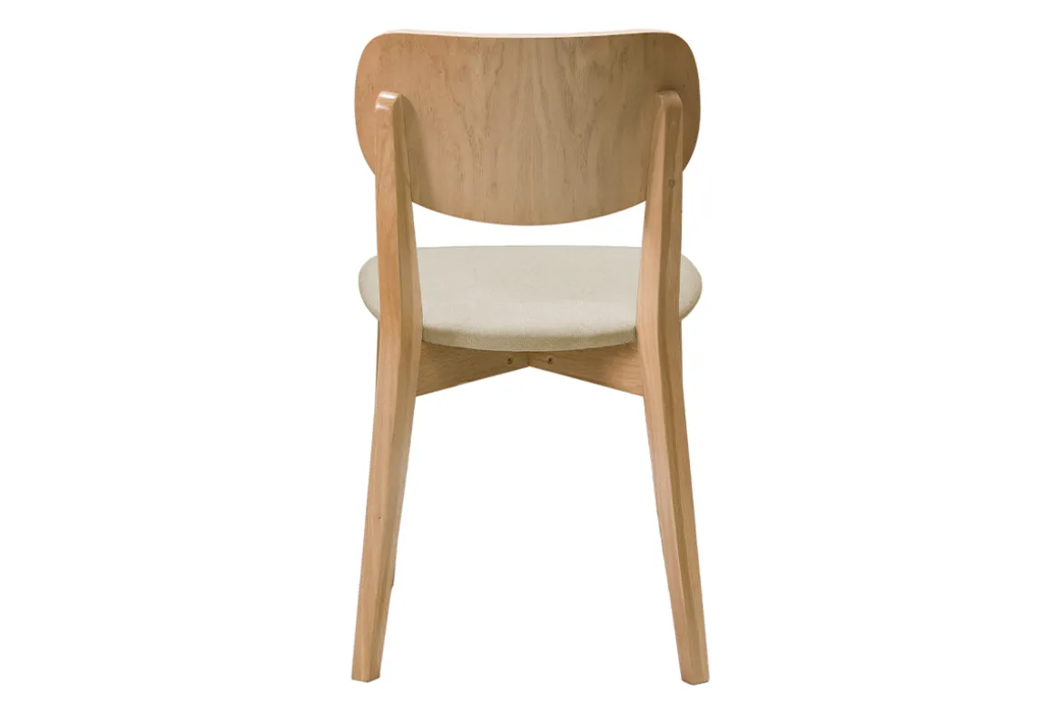 Online Miliboo Set de 2 sillas vintage roble y asiento beige LUCIA