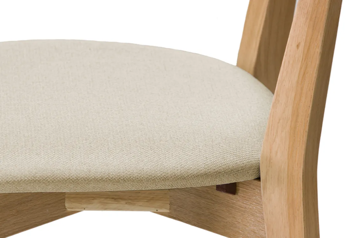 Online Miliboo Set de 2 sillas vintage roble y asiento beige LUCIA