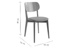 Online Miliboo Set de 2 sillas vintage roble y asiento beige LUCIA