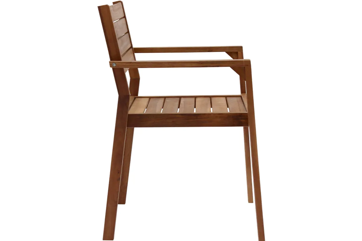 Outlet Miliboo Set de 2 sillones de jardín apilables de acacia maciza CANOPEE