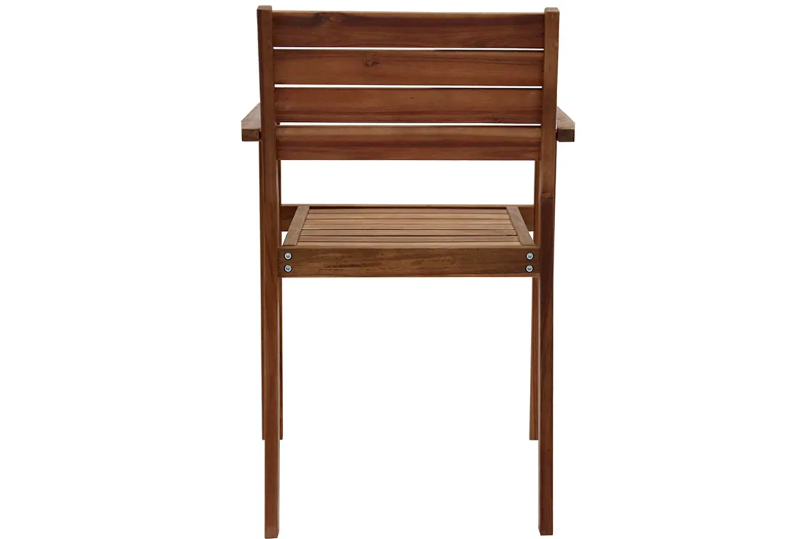 Outlet Miliboo Set de 2 sillones de jardín apilables de acacia maciza CANOPEE