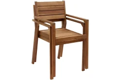 Outlet Miliboo Set de 2 sillones de jardín apilables de acacia maciza CANOPEE