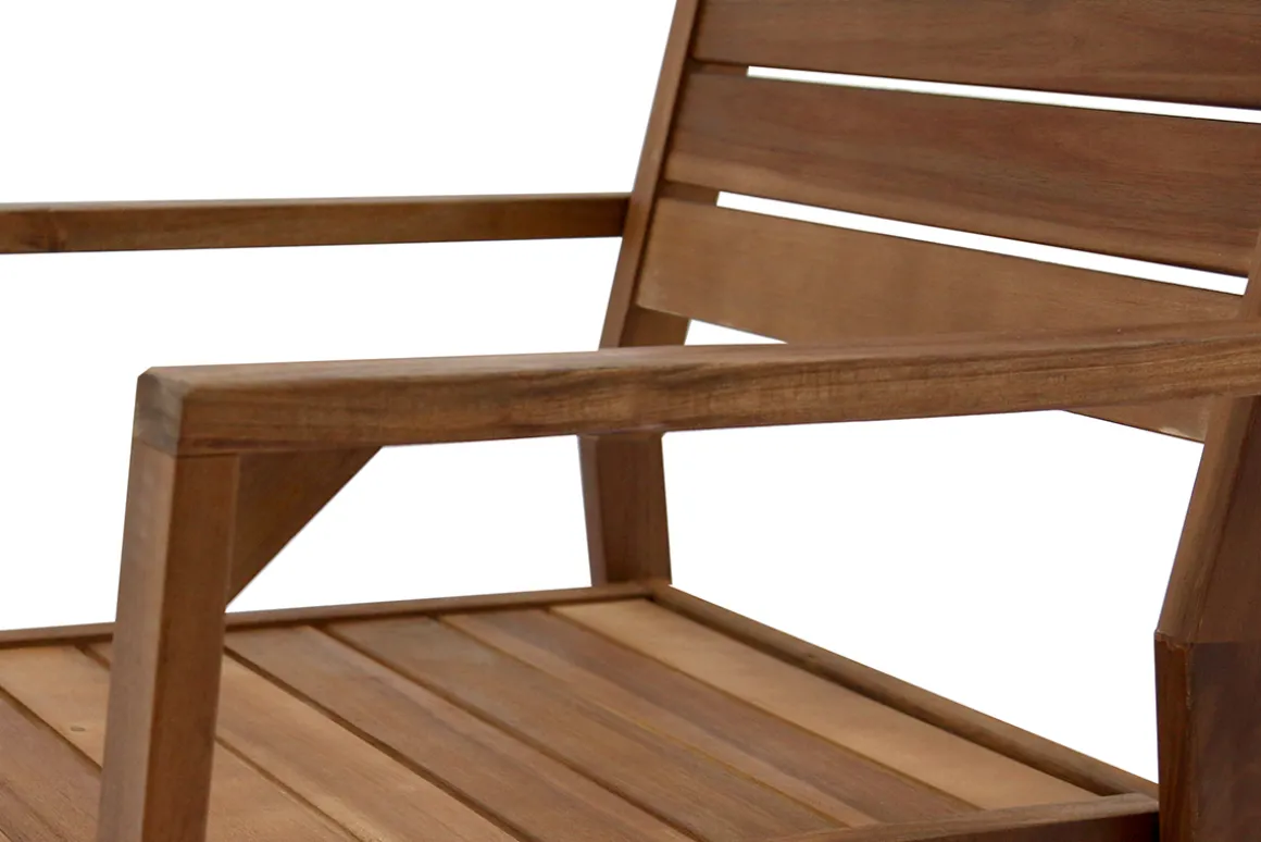 Outlet Miliboo Set de 2 sillones de jardín apilables de acacia maciza CANOPEE