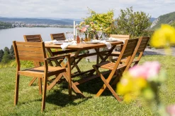 Outlet Miliboo Set de 2 sillones de jardín apilables de acacia maciza CANOPEE