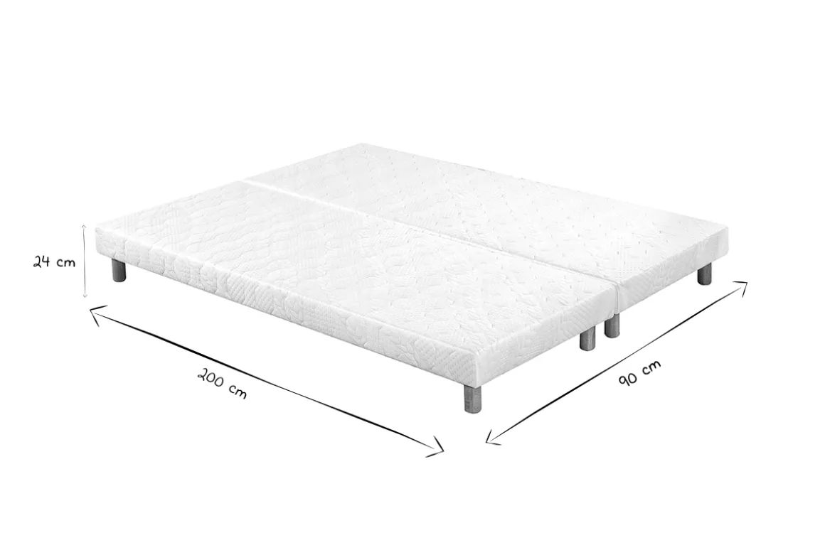 Best Sale Miliboo Set de 2 somieres tapizados en blanco con patas de madera 90 × 200 cm JAMI