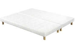 Best Sale Miliboo Set de 2 somieres tapizados en blanco con patas de madera 80 × 200 cm JAMI