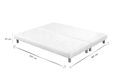 Best Sale Miliboo Set de 2 somieres tapizados en blanco con patas de madera 80 × 200 cm JAMI