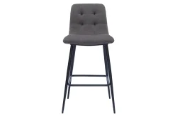 Cheap Miliboo Set de 2 taburetes de cocina de diseño en tela gris y metal 65 cm de altura ESCAPE
